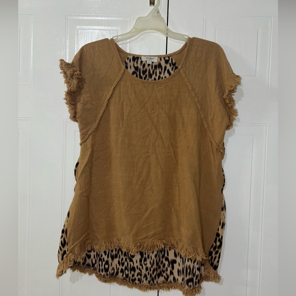 Dressy Brown/Cheetah Blouse